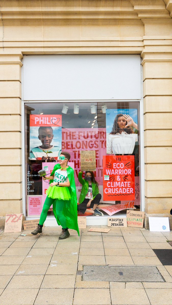 🖕🔥 It all starts with saying f*ck H&amp;M. If they're going to greenwash their window displays and use child activists to get people's attention, then I'm going to sit in the window and point out all the ways in which they're harming people and the planet: instagram.com/p/CSELx7HIJSr/…