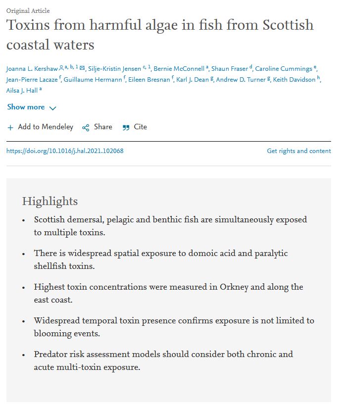 SMRU (now posting at Bluesky) (@_smru_) on Twitter photo 📢New paper out by @Joanna_Kershaw, Silje-Kristin Jensen et al on toxins from harmful algae in fish from Scottish waters. Access here: tinyurl.com/app/myurls. <a href="/univofstandrews/">University of St Andrews</a> <a href="/PlymUni/">University of Plymouth</a> @NAFCShetland <a href="/USFWSAlaska/">USFWS Alaska</a> Marine Laboratory @marinescotland <a href="/CefasGovUK/">Cefas</a> <a href="/SAMSoceannews/">Scottish Association for Marine Science</a> 📢New paper out by @Joanna_Kershaw, Silje-Kristin Jensen et al on toxins from harmful algae in fish from Scottish waters. Access here: tinyurl.com/app/myurls. <a href="/univofstandrews/">University of St Andrews</a> <a href="/PlymUni/">University of Plymouth</a> @NAFCShetland <a href="/USFWSAlaska/">USFWS Alaska</a> Marine Laboratory @marinescotland <a href="/CefasGovUK/">Cefas</a> <a href="/SAMSoceannews/">Scottish Association for Marine Science</a>