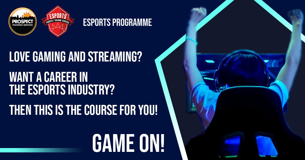ProspectTS's tweet photo. Do you love video games? Do you want to turn your passion into a career? Are you 16-24 years old? If so, then our new course could be for you! Contact Siobahn via siobahne@prospect-training.org.uk or 01452 300255 for more info.
#esports #esportscourse #gamestreaming #glo… https://t.co/9IiisXLDNU