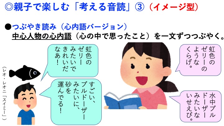 satoshi1173ka's tweet photo. 今日紹介するのは
「つぶやき読み」の心内語バージョンです。

中心人物の心内語（心の中で思ったこと）を
1文ずつアドリブでつぶやきます。

読む役とつぶやく役は、
場面ごとに交代しましょう。

つぶやくのは、地の文（会話文以外の文）だけ。

楽しみながら、人物の心情を想像する力がつきます。 https://t.co/wIIfn5eySw