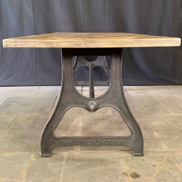 eareclamation's tweet photo. This stunning table has been handcrafted in our workshop from our stocks of Reclaimed Barn Oak Parquet, on one of our Whitworth Cast Iron Bases. These bases can be painted any colour or left natural with a wax finish as shown in these images. https://t.co/QQlOPv5ZnA