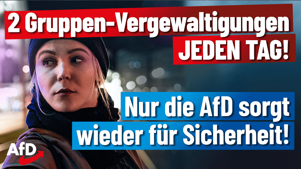 Aktuelle Zahlen des #BKA zeigen, dass statistisch in #Deutschland JEDEN TAG zwei #Gruppenvergewaltigungen geschehen. Nur die #AfD sorgt wieder für #Sicherheit! #abernormal 

afdkompakt.de/2021/08/02/bka… #abernormal