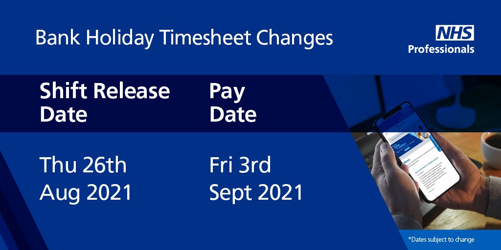 NHS Professionals on Twitter "⭐ Bank Holiday Timesheet Changes ⭐ There has been a change to the