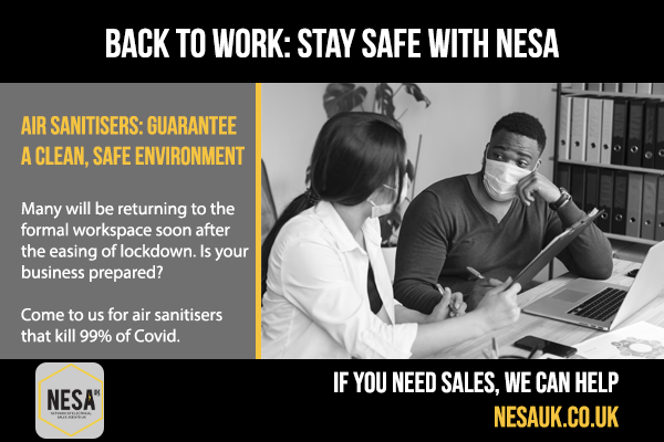We are stocked on air sanitisers that 99% kill Covid, helping you keep a covid-secure, safe environment for staff and customers alike.
 
Get in touch with our #SalesAgents today to learn more.
 
#NESAUK #ElectricalWholesale