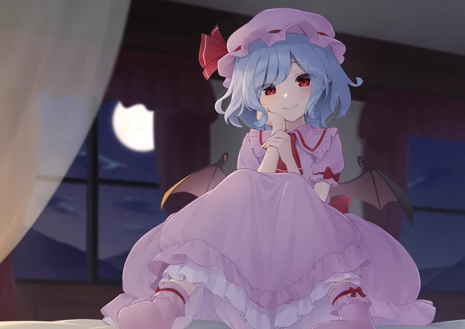 寝付くまで見守っていてくれるレミリア 