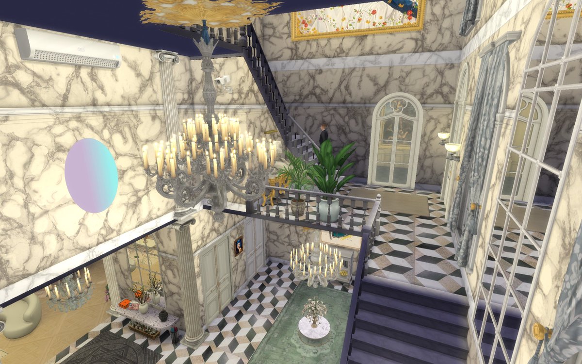 BluthIndustries's tweet photo. Billionaire penthouse valued at 60 million. gallery ID: jrsdls1124 . Four levels with helipad, panic room, 8 bd 11 bth, priceless art, immaculate design, dream closet. Might do a video if there’s interest #ShowUsYourBuilds #bluthindustries #richsims #simmersdigest #simwearsprada https://t.co/erVO7n80kZ