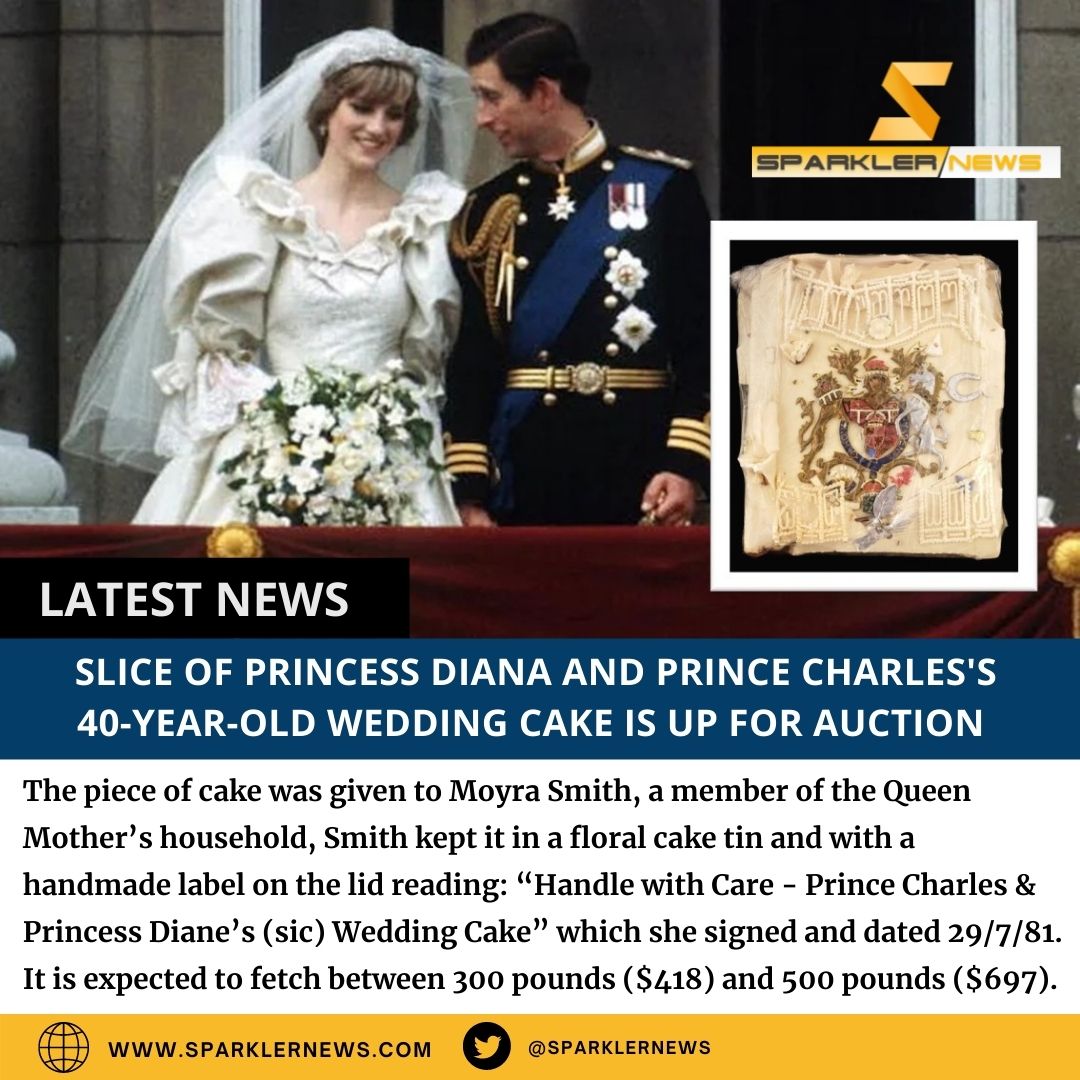 SparklerNews's tweet photo. Wedding cake of princess Diana is up for auction.. #CAKE #PrincessDiana #PrinceCharles #weddingcakes #Auction #handlewithcare #anniversary    #internationalnews #sparklernews https://t.co/3vGVP0LAfu