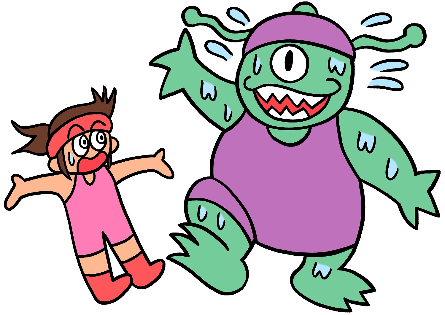 矢本マヒロ 今日のイラスト235 エアロビモンスター イラスト 絵 イラストレーション Illust Art エアロビ エアロビクス 体操 モンスター 怪物 Aerobics Monster T Co 95zgoycxyl Twitter