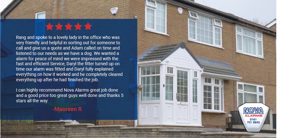 Thank you so much for this great review, Maureen! We are so pleased that you are happy with our services!

nova-alarms.co.uk

#NovaAlarms #Testimonial #Review #BurglarAlarm