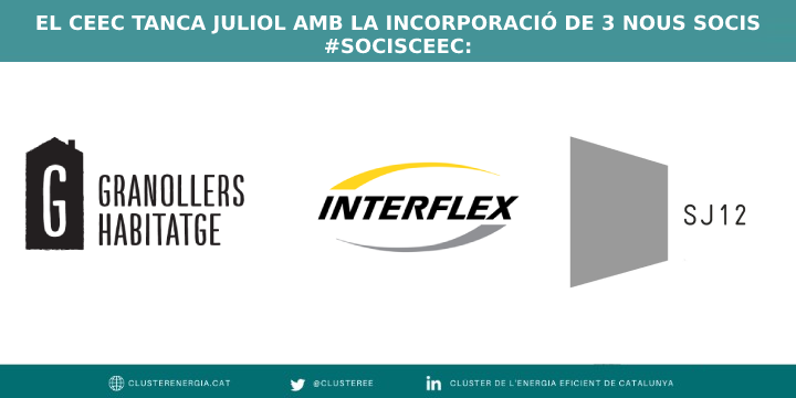 clusterEE's tweet photo. #NotíciesCEEC | El #CEEC tanca juliol amb la incorporació de 3⃣ nous #socisCEEC:

✅@granollers Habitatge
✅@INTERFLEX_SL 
✅@SJ12_eng

Benvinguts! 👏👏

👉Més info: https://t.co/UFsJTF8Il6 https://t.co/2qKYFCGHJF
