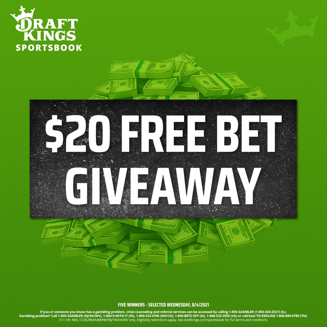 DKSportsbook's tweet image. Y'all earned it.

FREE BET GIVEAWAY TIME!

To Enter:
1️⃣  Retweet
2️⃣  Follow us
3️⃣  Respond with your DraftKings username

$20 FREE BET. 20 WINNERS. 

Ends Wednesday (8/4/21)

T&amp;amp;Cs: bit.ly/3lo1MMW
