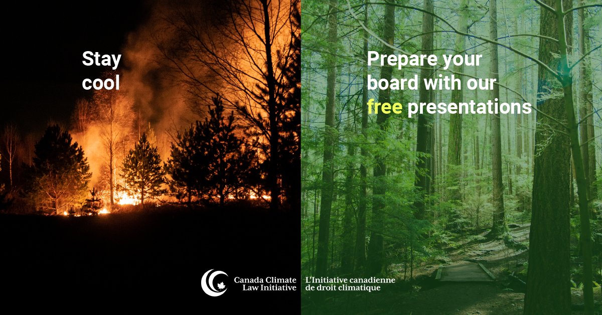 canclimatelaw's tweet photo. Be ready for your first board meeting this Fall, contact us and book a #CCLIpresentation to learn about your board of directors’ legal duties with respect to climate.
👋https://t.co/ksidquDpjg
#climateready #climatecompetent #boardready https://t.co/BnE8DqY9BW