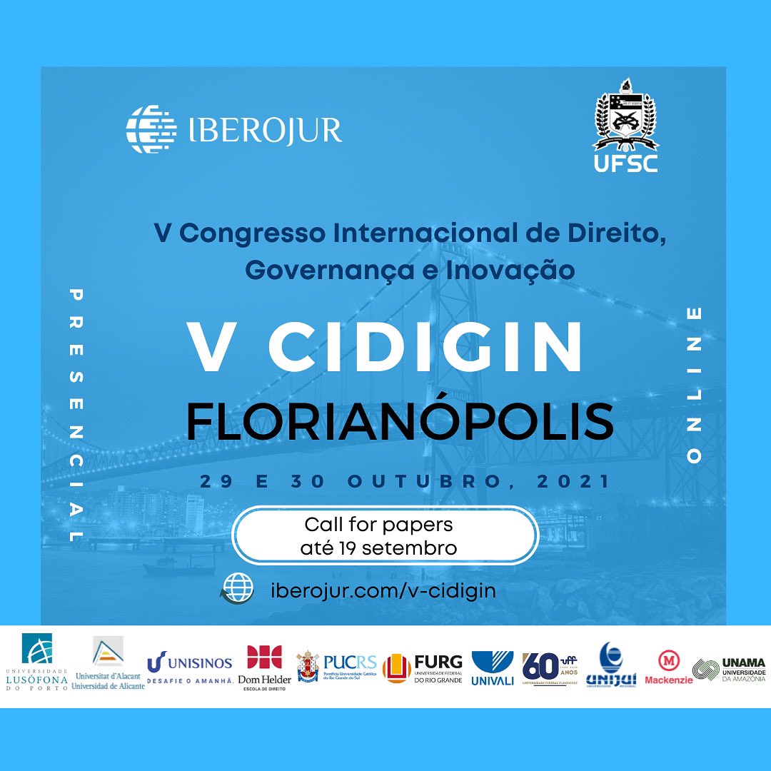 iberojur's tweet photo. #Florianopolis #ufsc #iberojur 
V CIDIGIN aberto!
Info: https://t.co/1P1yIfTlG2 https://t.co/2E9zdbXeFE
