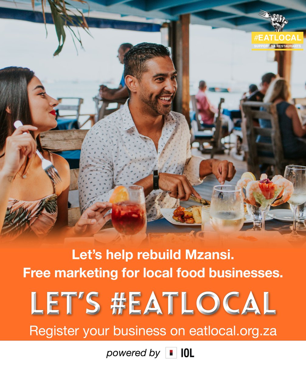 Lets Help Rebuild Mzansi, Let's Eat Local!

If you have a food business and need marketing, head over to eatlocal.org.za and register today

#EatLocal is powered by <a href="/IOL/">IOL News</a>