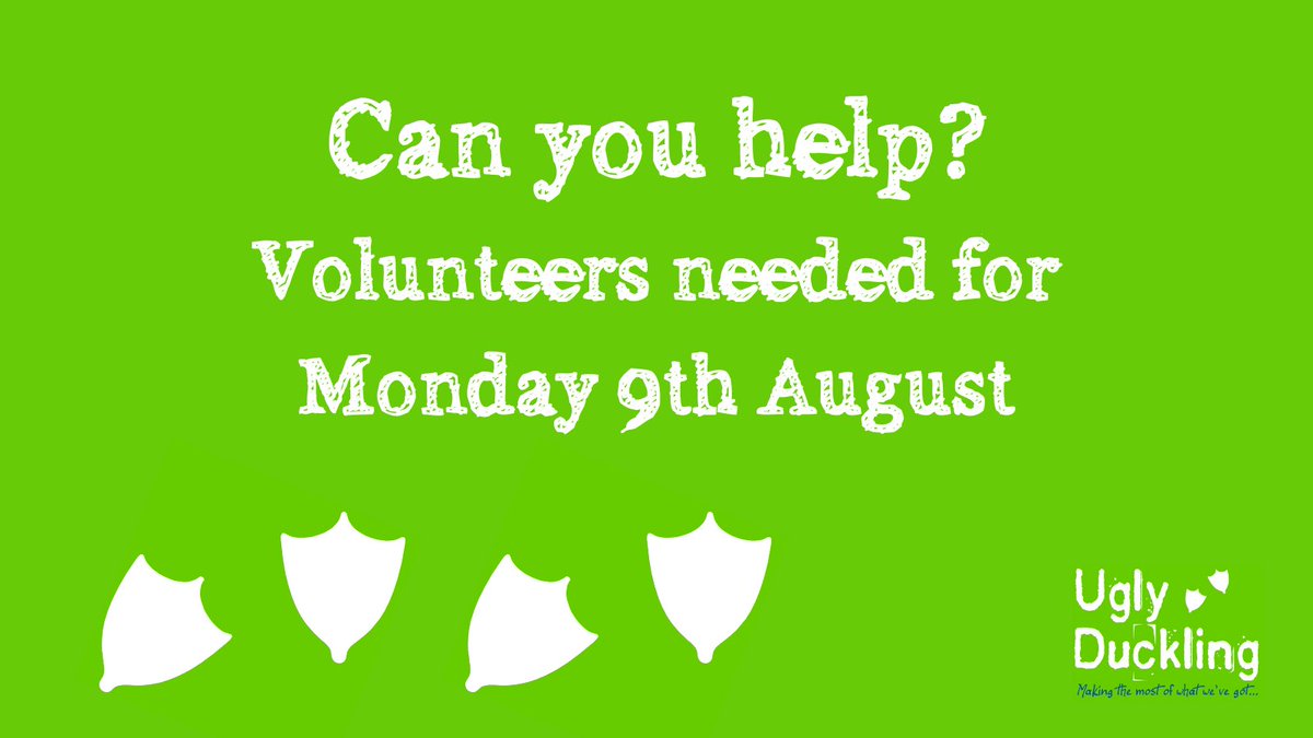 We're looking for 2 volunteers to help with taking furniture from our workshop to our pop-up shop on Monday 9th August. If you're free between 9:30am &amp; 12pm and would like to help, please message us or email uglyduckling@andovermind.org.uk

😰 Please note: some items may be heavy