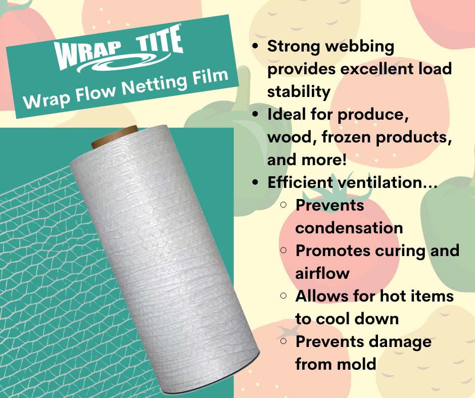 Do you know all the benefits and uses of Wrap-Tite's Wrap Flow Netting Film? #fruits #groceries #shippingcontainer