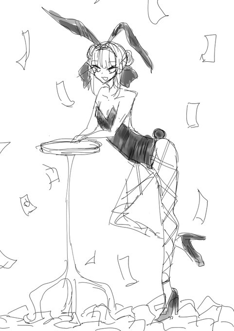 バニーの日だったので胸のない美少女(♂)のらくがき
#絲折々 