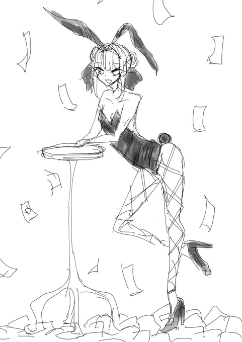 バニーの日だったので胸のない美少女(♂)のらくがき
#絲折々 