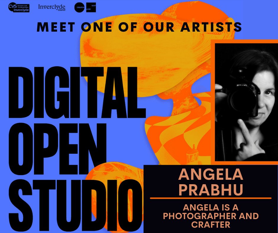 CVSInverclyde's tweet photo. 👋 We'd like to introduce you to Angela Prabhu @theimageangel who will be taking part in the Digital Open Studios project, remember to tune in and see their video - coming soon!
➡ Find out more about Angela’s work: https://t.co/cL9gNiiNgt
#CreateNetwork #DigitalOpenStudios https://t.co/bmzgFd7917