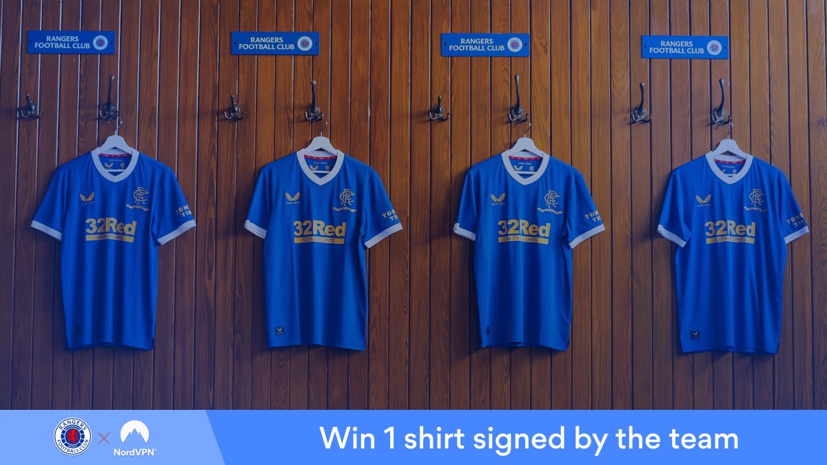 🙌 To celebrate the new season, <a href="/NordVPN/">NordVPN</a> is giving away a signed shirt and 10 1-year subscriptions. It's simple to get involved:

  👉 RT this tweet
  👉 Follow <a href="/RangersFC/">Rangers Football Club</a> and <a href="/NordVPN/">NordVPN</a> 

Prize draw and winners announced on 16 August, good luck!

📲 rng.rs/3tTm95x