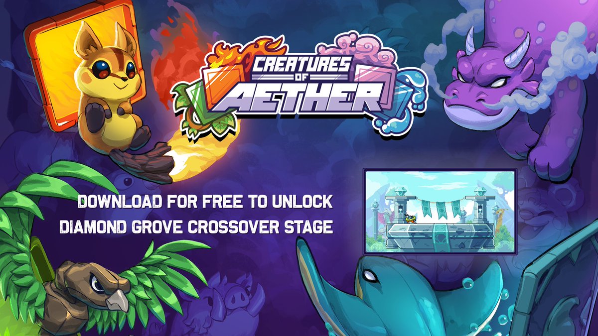 danfornace's tweet image. Creatures of Aether is out today on Steam! It&apos;s free to play!

If you download it, you get a Diamond Grove stage skin in Rivals of Aether on Steam!

Go get your free stuff!
store.steampowered.com/app/1593750/Cr…
