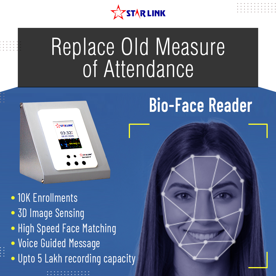 starlinkindia's tweet image. Bio Face Reader - AI &amp;amp; face recognition technology have emerged advancing the access control and attendance management systems.

Learn more at starlinkindia.com

#Facereader #biofacereader #Biometrics #attendancesolution #attendancemachine #facerecognition #AItech