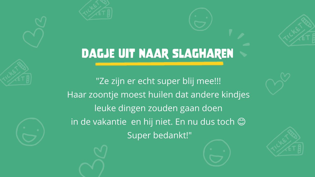 Een hulpverlener die een aanvraag indiende voor een moeder en haar zoontje stuurde ons haar reactie. Namens hen en alle andere kinderen en ouders: heel erg bedankt voor jullie steun, <a href="/ontdekslagharen/">Attractie- & Vakantiepark Slagharen 🤠</a>! 🧡 (2/2)