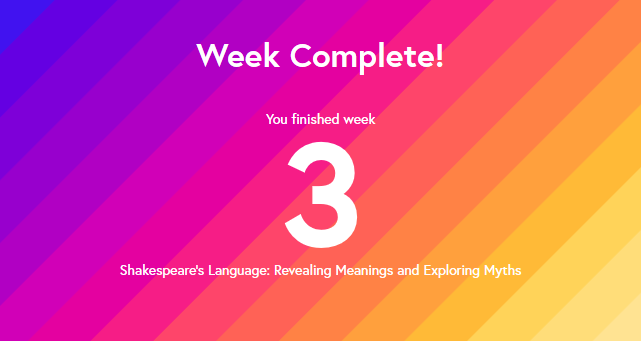 ShakespeareLang's tweet photo. That's a wrap on Week 3 of our #ShakeLangCourse! Absolutely fascinating to discuss various commonly-held myths about Shakespeare with our learners. 😊 https://t.co/3H1E40zAeg