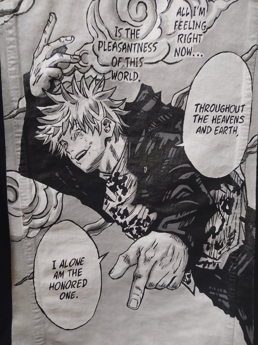 HandPaintedBDG's tweet photo. Baru saja kirim ke Conyers Giorgia USA.. #jujutsukaisen #GojoSatoru #handpainted #customdenimjacket #manga #anime https://t.co/fNMTqGZd1o