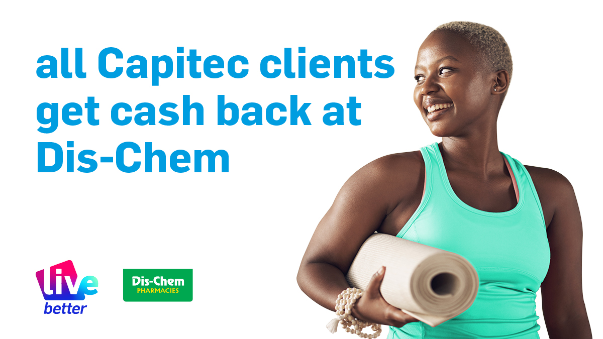 Exciting news!🥳 All Capitec clients now get 2% cash back at <a href="/Dischem/">Dis-Chem</a> and Baby City. Activate your #LiveBetter savings account and pay with Capitec in-store. More info: bit.ly/3rLlxiy