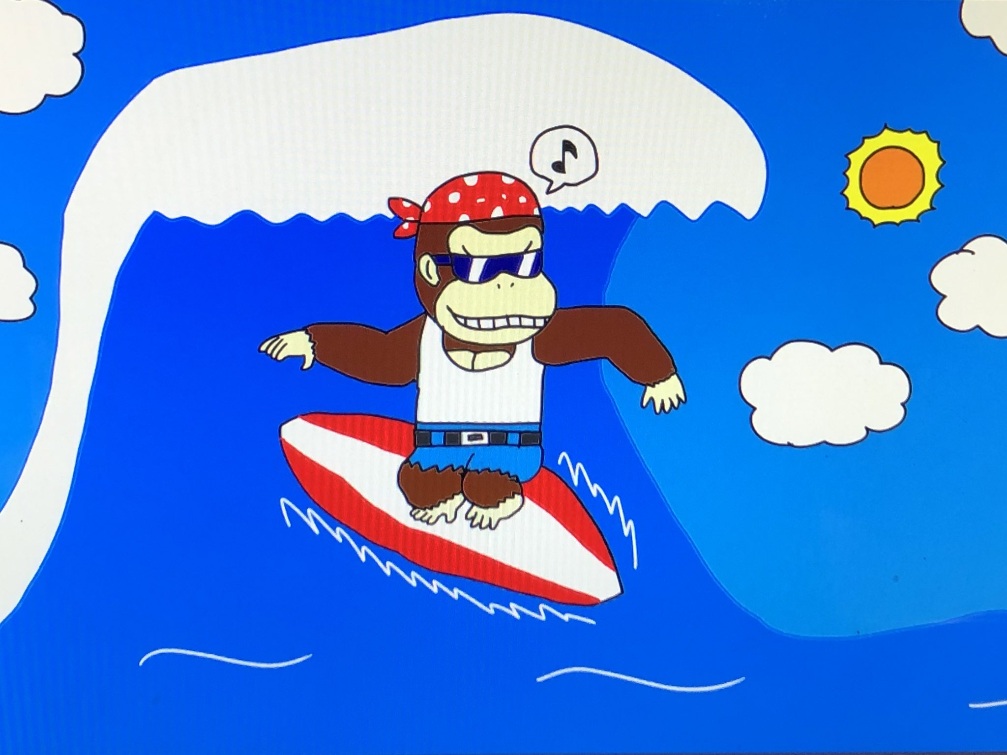 Mkkai2 波乗りファンキー スーパーマリオ ドンキーコング ファンキーコング イラスト Supermario Donkeykong Funkykong Illust T Co Lznkvlwkxt Twitter