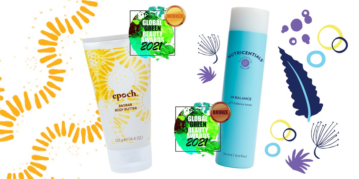 nuskin's tweet photo. Nu Skin takes the podium, winning gold and bronze in the #GlobalGreenBeautyAwards! 💯 #Epoch #BaobabBodyButter for Best Shea Butter Product and #Nutricentials Bioadaptive Skin Care #InBalancepHBalanceToner as Best Aloe Vera Product. Have skin worthy of a gold medal. 🥇
#NuSkin https://t.co/xlGNt1NGJc