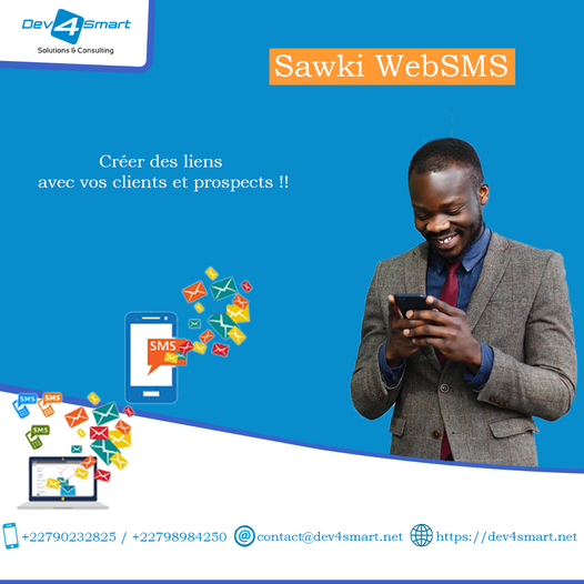 dev4smart's tweet image. Avec Sawki WebSMS, envoyez des SMS de fidélisation, des SMS promotionnels ou encore transactionnels et soyez plus proche de vos clients.
@dev4smart, pensez-l&apos;innovation!
#SawkiWebSMS #SMSMarketing #BulkSMS