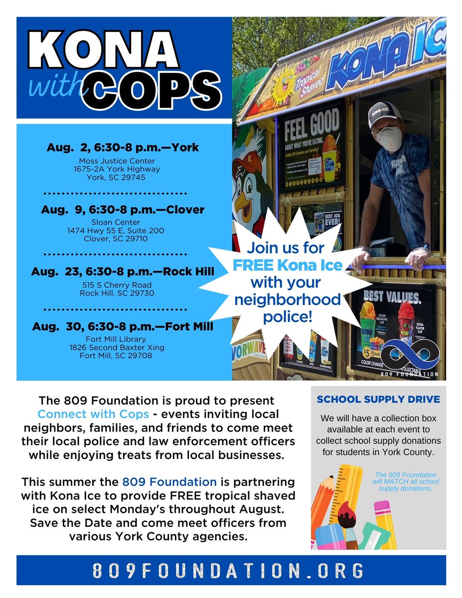 YCSO_SC's tweet photo. Don't forget Kona with Cops tonight 6:30 - 8 PM at the Moss Justice Center. Come out get to know the men and women of the YCSO thanks to the #809Foundation. This is a FREE event. - #YCSONews https://t.co/LWaAoh6Gx0