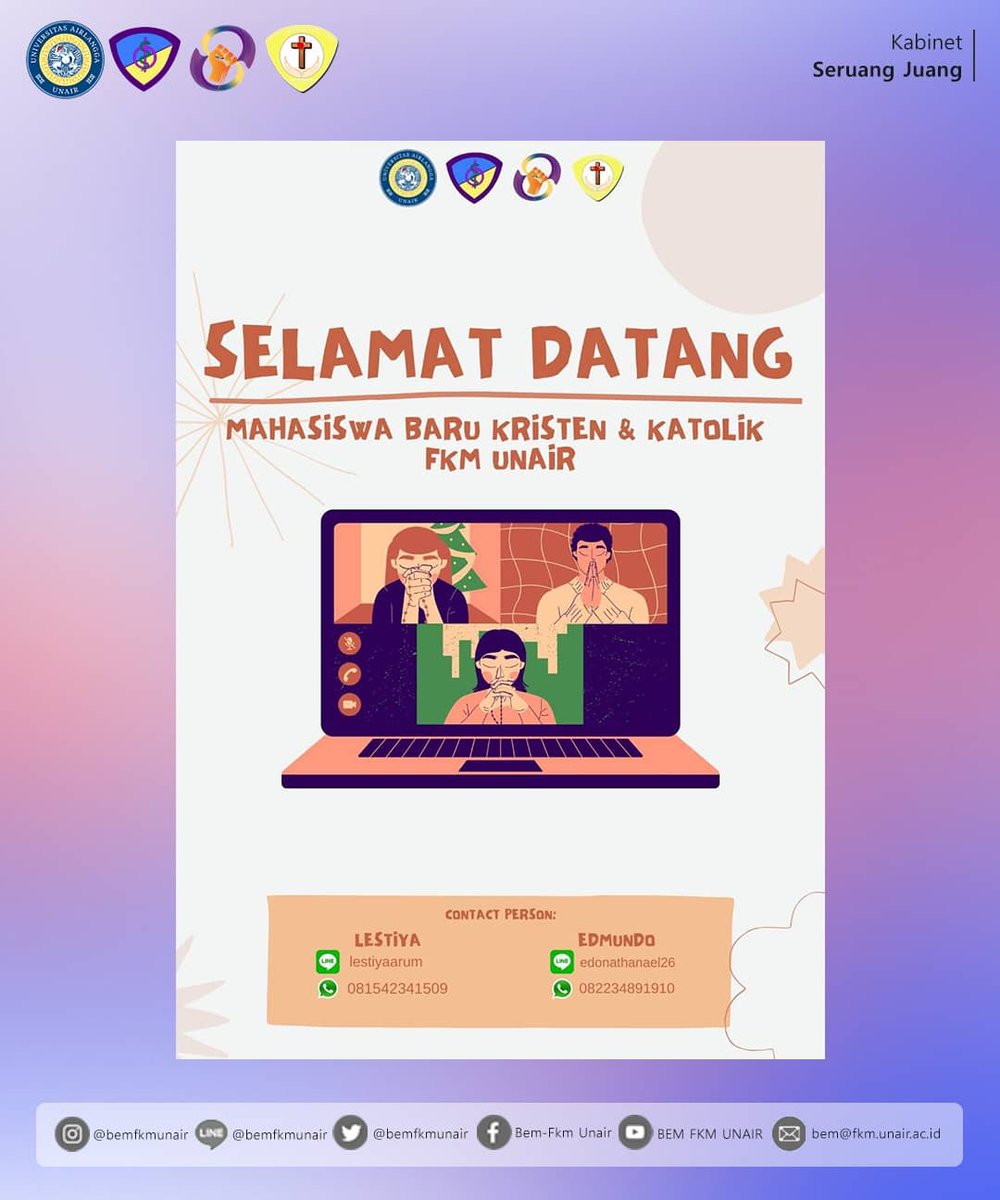 bemfkmunair's tweet photo. Yuk join grup maba agar tidak ketinggalan informasi selanjutnya, dengan menghubungi CP:
Lestiya (081542341509/ lestiyaarum)
Edmundo (082234891910/ edonathanael26)

Tuhan Yesus memberkati❤

---
Departemen Kristen Katolik
#SatuRuangSatuJuang 
#BEMFKMUNAIR2021 https://t.co/GTeC8OPeI1