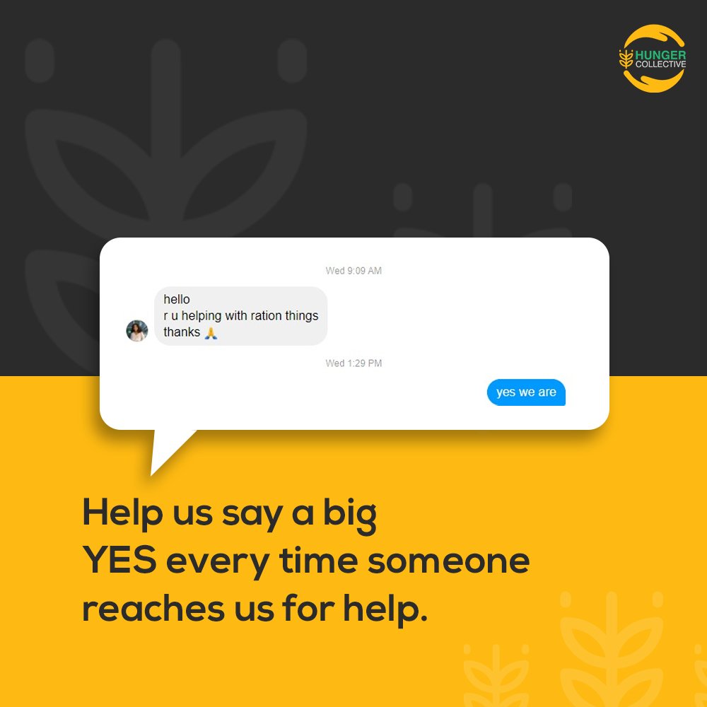 Since the inception of Hunger Collective, we have come across so many messages like these and every single day we vow to help them all as much as we can.

With your help and support, we believe we can continue saying a BIG YES everytime someone reach us with hope :)