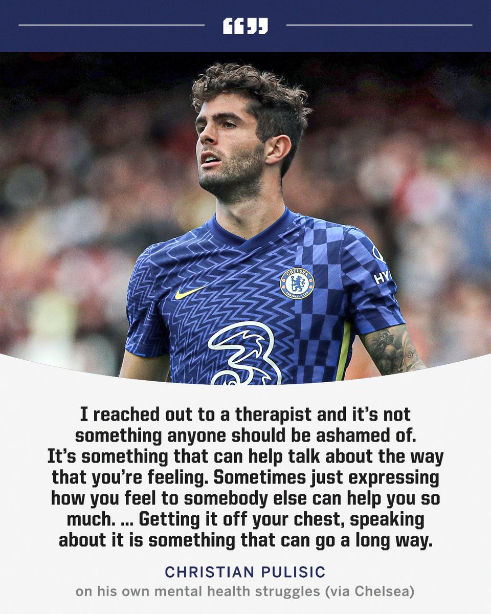 ESPNFC's tweet photo. Pulisic opens up on his mental health struggles 🗣️ https://t.co/ZefXsXunv1