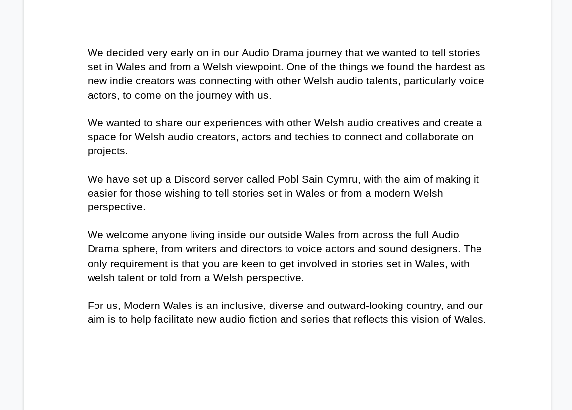 Gtsus_Pod's tweet photo. We'd really appreciate it if you could help us on our quest to connect Welsh #audiodrama talent and help facilitate inclusive, diverse and outward-looking #audiofiction that reflects a modern Wales🏴. Please share this with your networks. Join the Discord: https://t.co/Qjesr5egzT https://t.co/3CcuPZB7aV