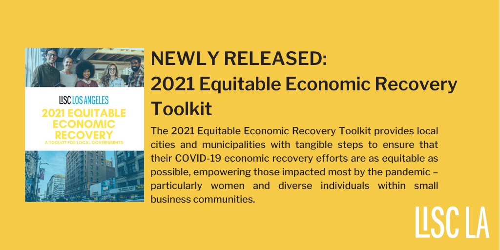 LISC_LA's tweet image. We're calling on cities to prioritize #equity in their #COVID19 economic recovery plan. Explore our 2021 Equitable Economic Recovery Toolkit, empowering local govts to approach pandemic recovery through an equity-based lens. ACCESS NOW: bit.ly/2021EQUITY