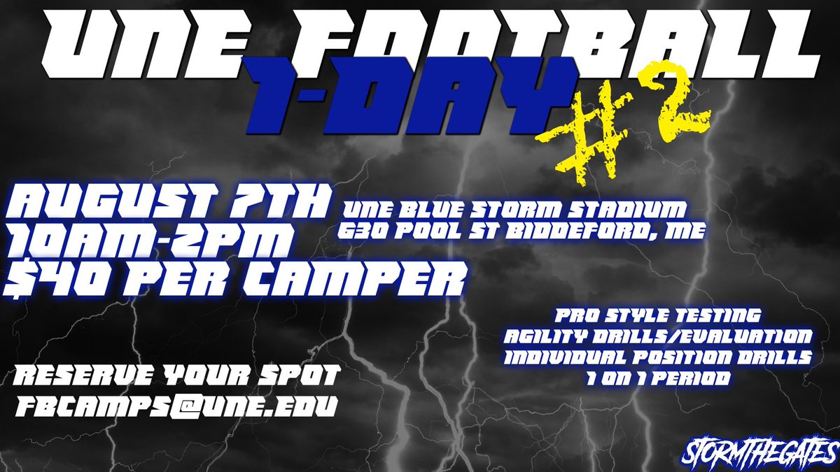 Last chance of the summer to work out with our staff, experience our oceanfront campus and learn some new tools to give you an edge this season! Don't miss out on this one it's going to be great!!! #AStormIsBrewing #StormTheGates ⚡️⚡️⚡️