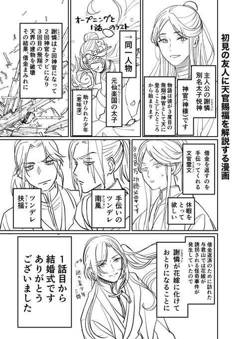 天官賜福の解説をしようとしたけど解説にならなかった😂😂😂
(1時間ちょっとで描いたからクオリティのアレさは許して) 