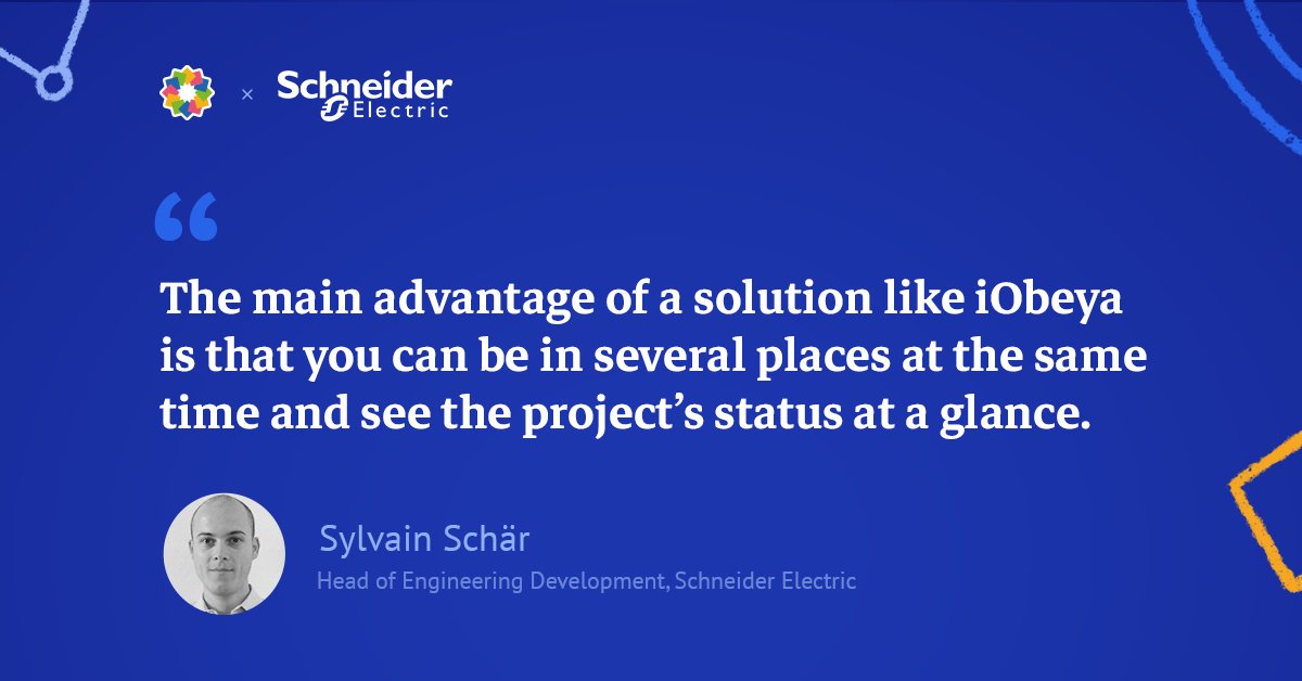 📰 Schneider Electric leverages iObeya in their #digitaltransformation. Discover how they complete more projects, at a faster pace, & create more value by digitally executing their #Agile practices. Thanks @SchneiderElec for sharing your story! 👇 👉 bit.ly/3fcHh1Q