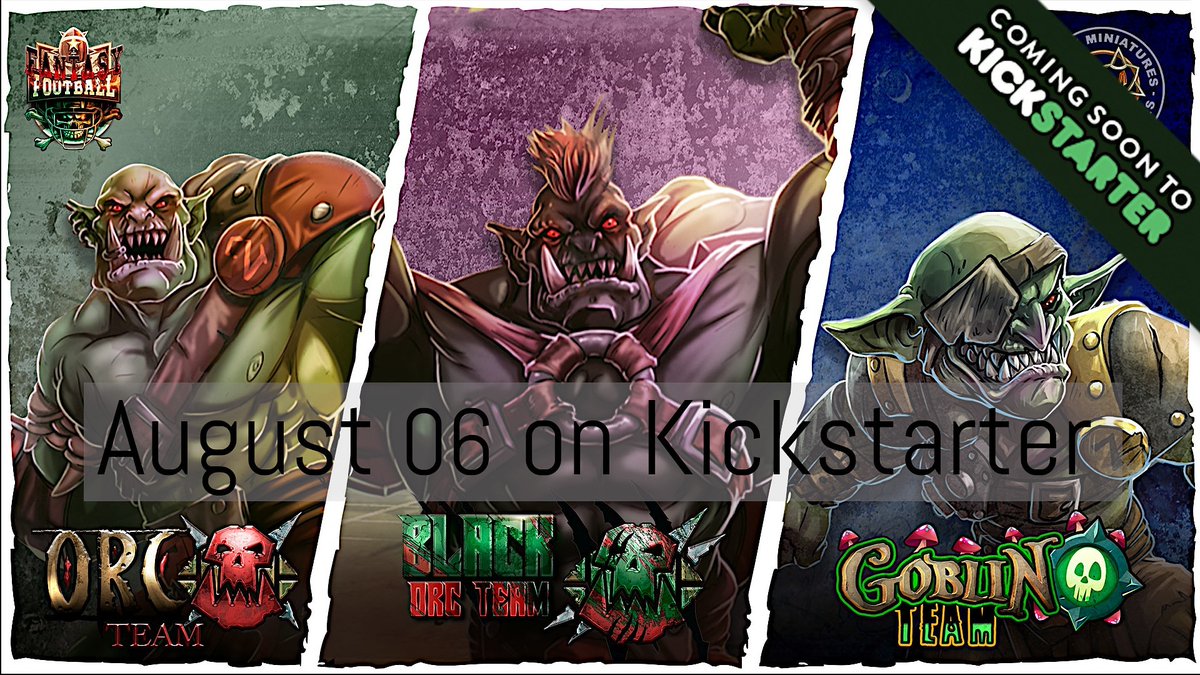 We will go live on #Kickstarter on August 06. Don't miss the early bird offer the first 72h!!! 3 teams and a lot of extra models!!!! #greenskininvasion #bloodbowl #orcs #orcteam #goblins #goblinteam #warhammer #miniaturepainting #miniaturegames #boardgame