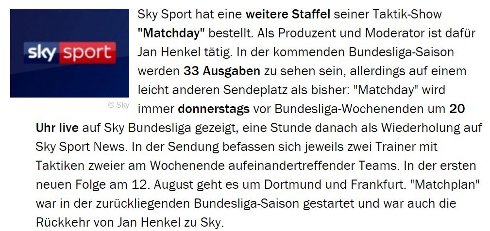Jan_Henkel_ESP's tweet photo. Ich freue mich riesig auf die 2. Saison mit #SkyMatchplan @SkySportNewsHD @SkySportDE  DANKE an ALLE, die in dieses Projekt sehr viel Herzblut investieren 💪👋💪 https://t.co/1F0vkbqSw6
