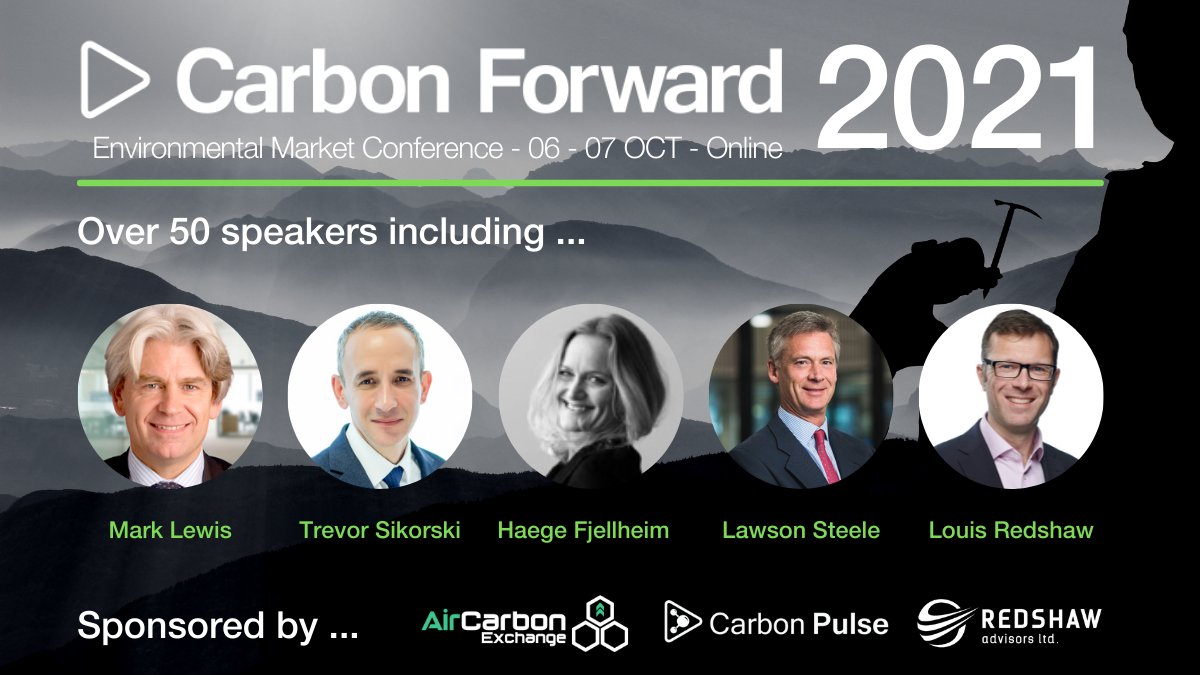 Have you booked your tickets yet to Carbon Forward 2021? Early bird tickets are available now with a 20% discount - don't miss your chance, secure your place today for 6-7 Oct: bit.ly/3C8bJ6T Buy 4 get 1 free for your Team! #CF2021