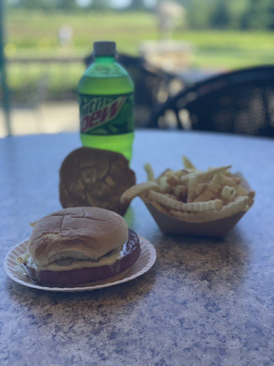 You know it’s golf season when Coach Bower is eating a fried balogna and fries…..for breakfast…and lunch…basically anytime!!  #gotime #solongdiet @DarbyCreekGC