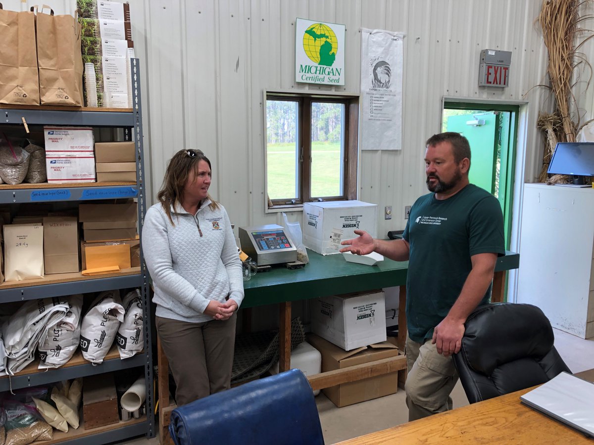 MSUAgBio's tweet photo. Thanks to Michigan representative Sara Cambensy for visiting our U.P. Research and Extension Center last week! https://t.co/DcWK1Xospn
