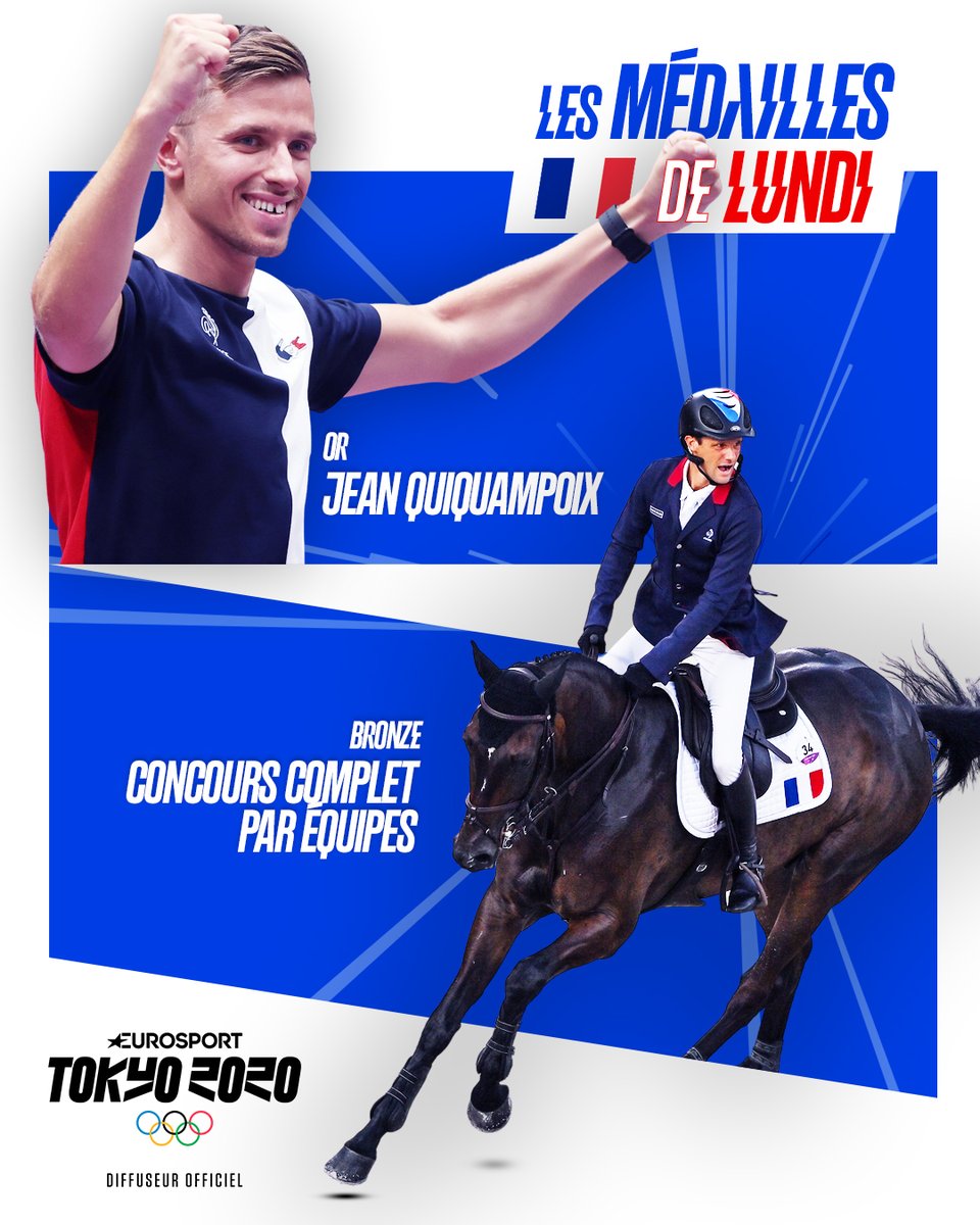 🥇🥉 Une belle journée non ? Bravo @Jeanquiquampoix et @FRA_Equitation ! Pour ne rien manquer des #JeuxOlympiques de #Tokyo2020, c'est ici : eurosport.fr/jeux-olympique…