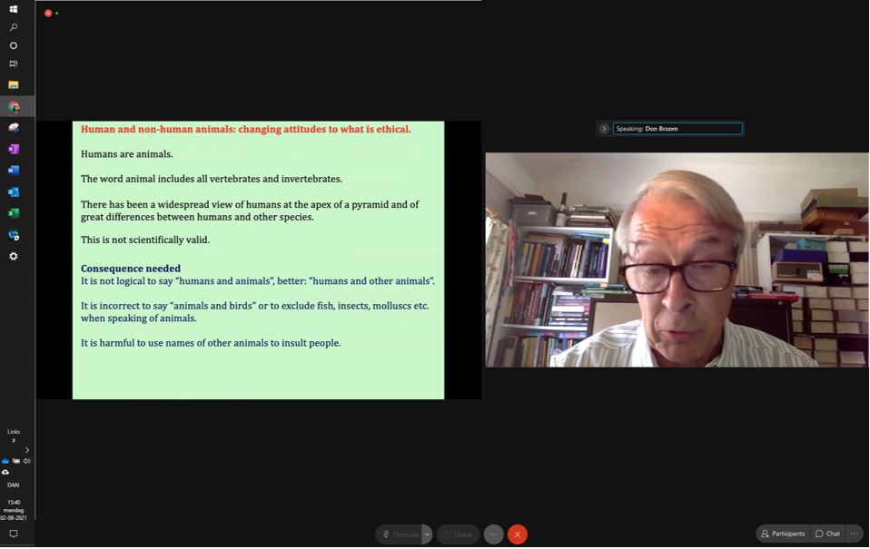 And we're off! The ISAE 2021 <a href="/appliedethology/">ISAE</a> is up and running online. Don Broom leads with one of my favourite topics in the crossfield between animal science and philosophy: The language we use about animals.
#isae21 #appliedphilosophy #ethologyandphilosophy #dontsaybirdbrain