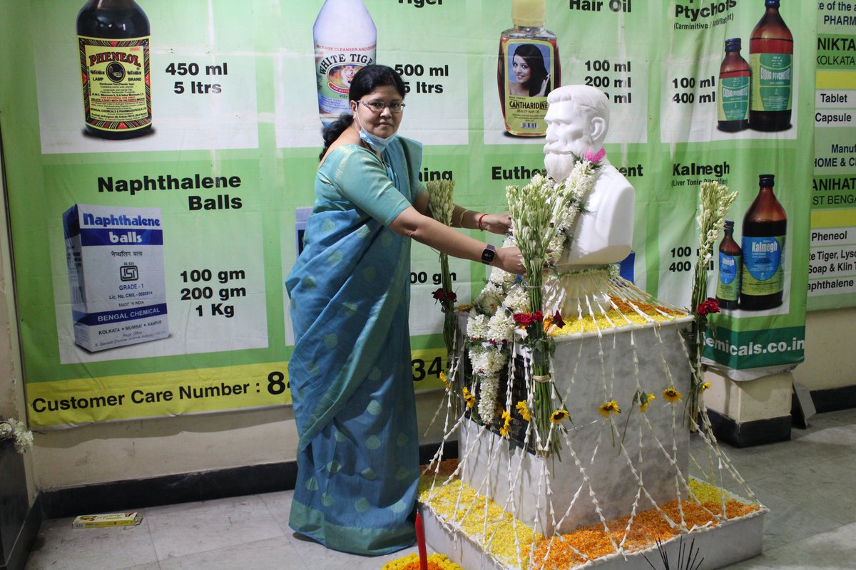 Bengal Chemicals & Pharmaceuticals Limited (@bcplkol) on Twitter photo Bengal Chemicals & Chemicals Limited observed the 160th birth anniversary of their Founder Acharya Prafulla Chandra Ray. The Managing Director of BCPL- Smt. Nirja Saraf is garlanding the statue of the Legendary Scientist and Acharya on the occasion. <a href="/Pharmadept/">Department of Pharmaceuticals 🇮🇳</a> Bengal Chemicals & Chemicals Limited observed the 160th birth anniversary of their Founder Acharya Prafulla Chandra Ray. The Managing Director of BCPL- Smt. Nirja Saraf is garlanding the statue of the Legendary Scientist and Acharya on the occasion. <a href="/Pharmadept/">Department of Pharmaceuticals 🇮🇳</a>